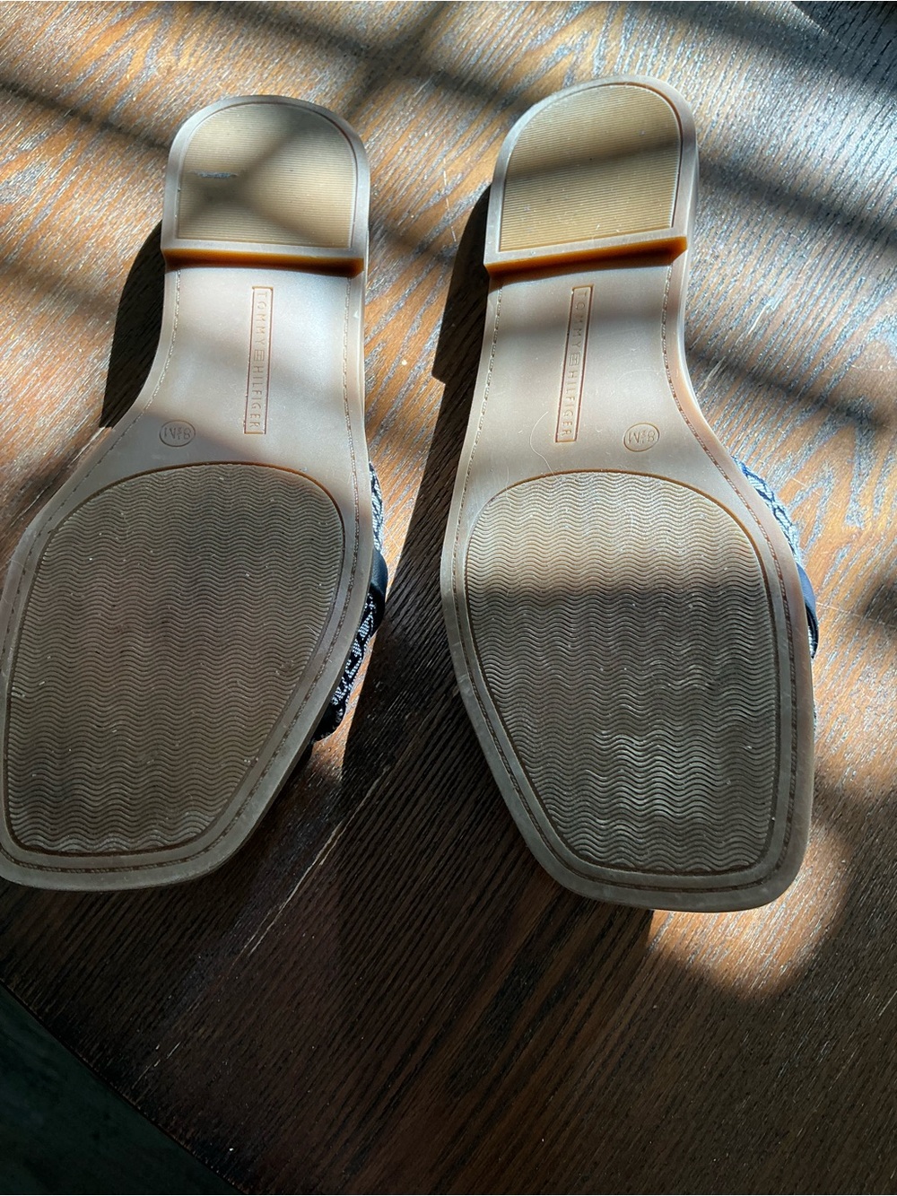 Tommy Hilfiger Navy Logo Slide Mules with Tan Footbed - Picture 6 of 6